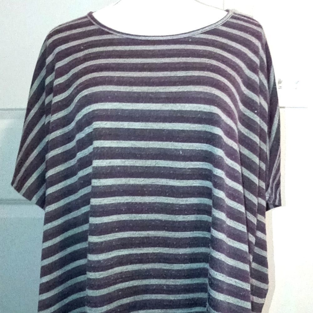 Westbound Woman Stripped Batwing Sleeve Bl…